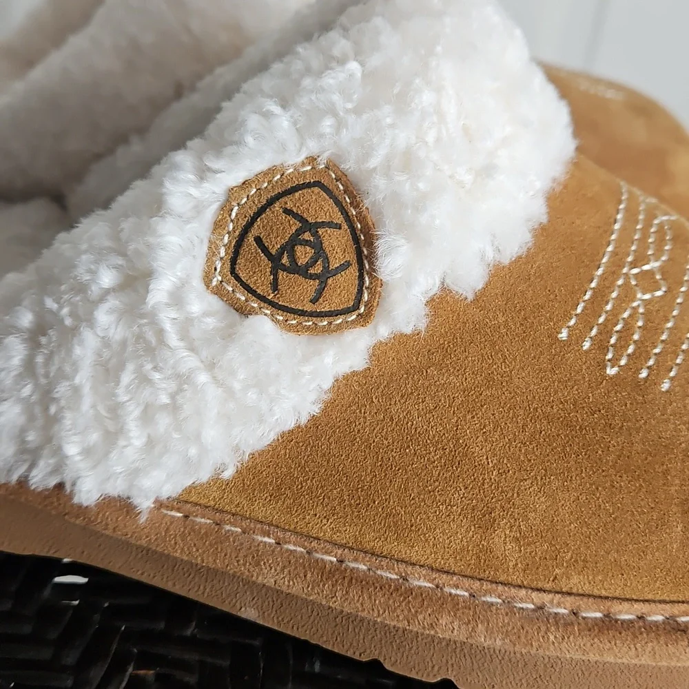 Ariat Jackie Square Toe Tan Slippers Women 8 - Picture 4 of 10